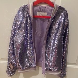 H&M purple sequins girls jacket